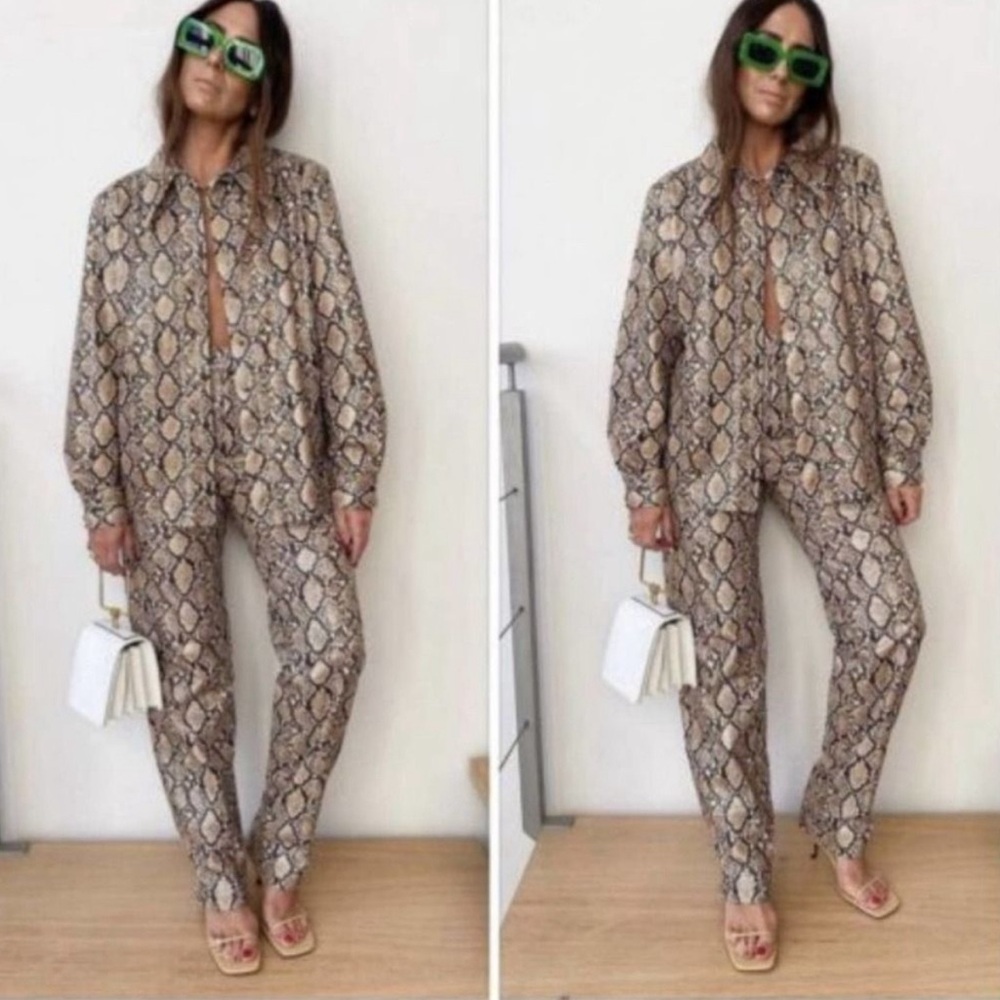 Faux Snake Python Print Zara Pants - Picture 2 of 5